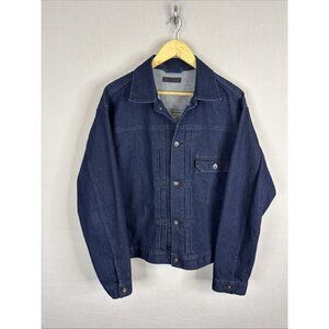 Uniqlo Men M Denim Jacket Dark Wash Trucker Style